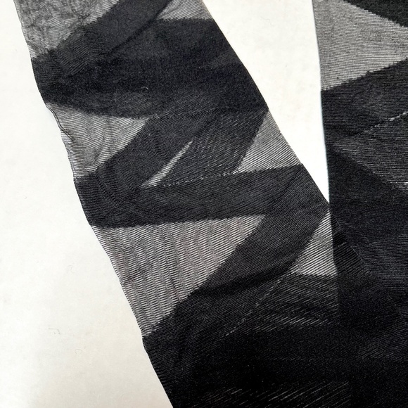 ❤️3/$30 SALE! Black Bandage Tights OS Mummy Costume Striped Criss Cross Sheer - Picture 5 of 7